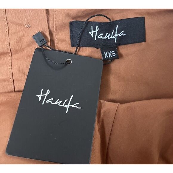 Hanifa Kayla Bustier Long Sleeve Crop Top Princess Poof Sleeves Brown NWT 2XS - Picture 9 of 10